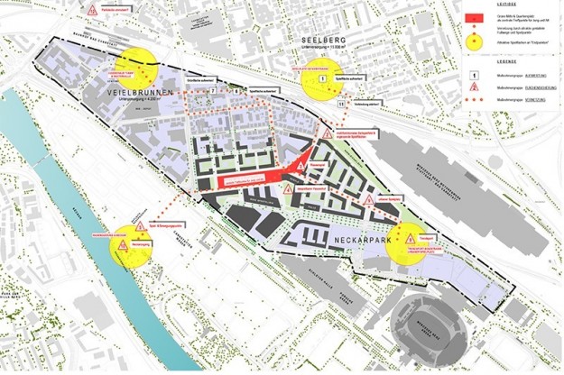 Landschaftsarchitektur Kunder 3 - Übersichtsplan über das Gelände Neckarpark Stuttgart