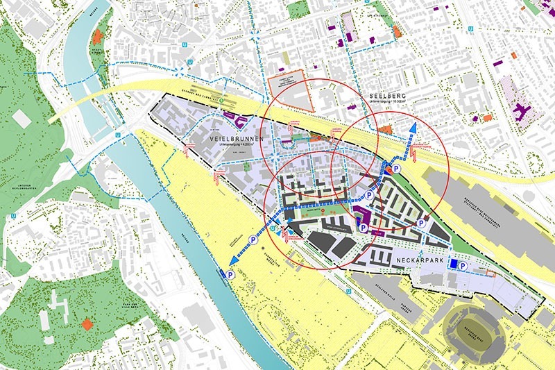 Landschaftsarchitektur Kunder 3 - Skizze Neckarpark