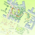 Skizze - Vogelperspektive auf den Spielplatz am Schulberg