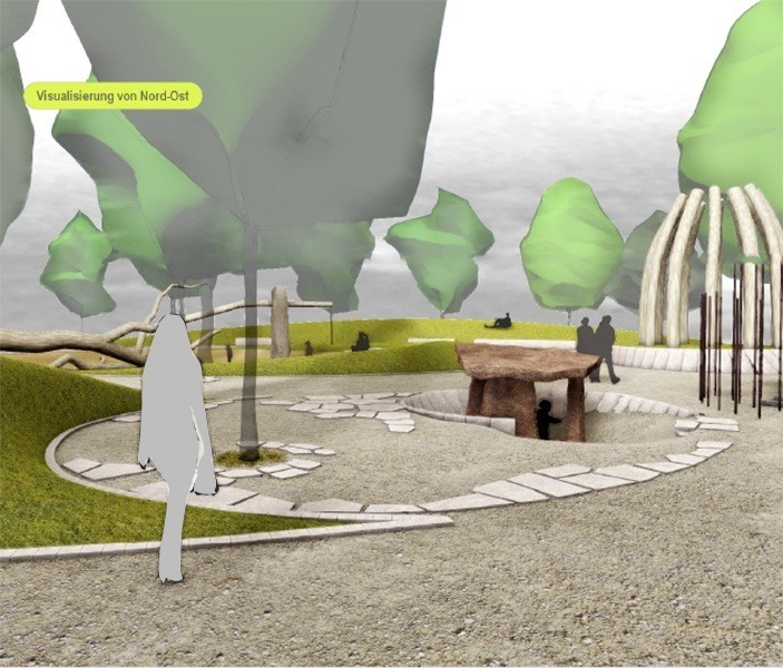 Visualisierung des Spielplatzes "Am Schulberg" - Blick von Nord-Ost