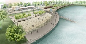 3D - Skizze für die Entwicklung des Seeufers in Sondern